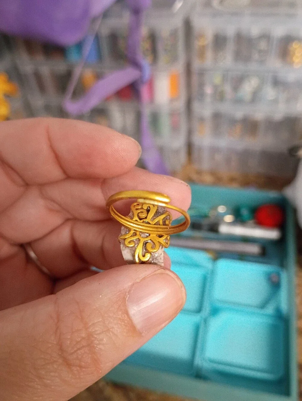 Earthbound Magic: The Brown Zebra Jasper Copper Ring